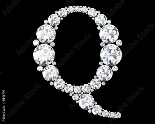 Diamond letters with gemstones (high resolution 3D image)