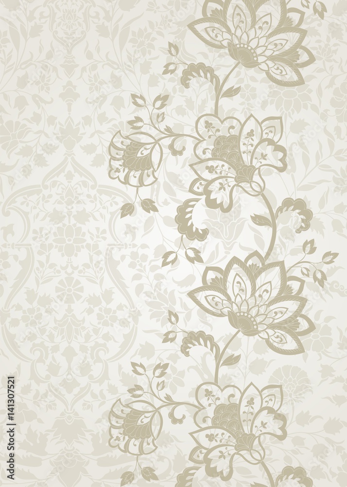 wedding card design, paisley floral pattern , India wedding card design, paisley floral pattern , India