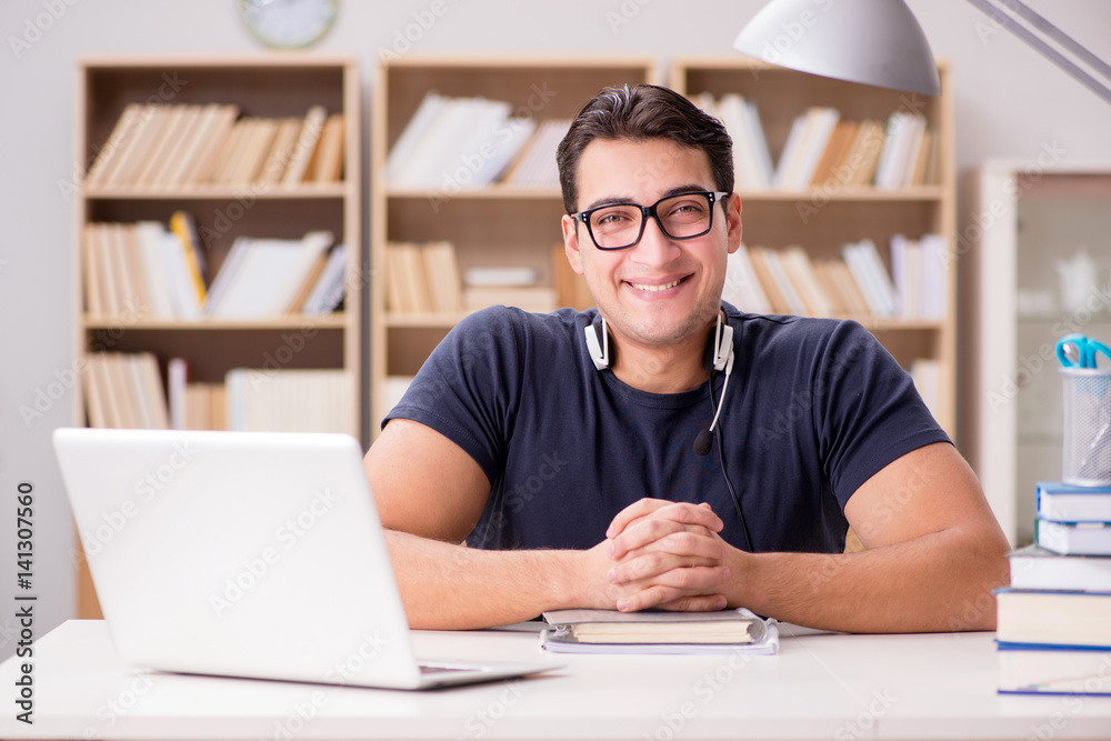 Young freelance worked working on computer Young freelance worked working on computer