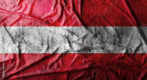 Grunge crumpled Austria flag. 3d rendering