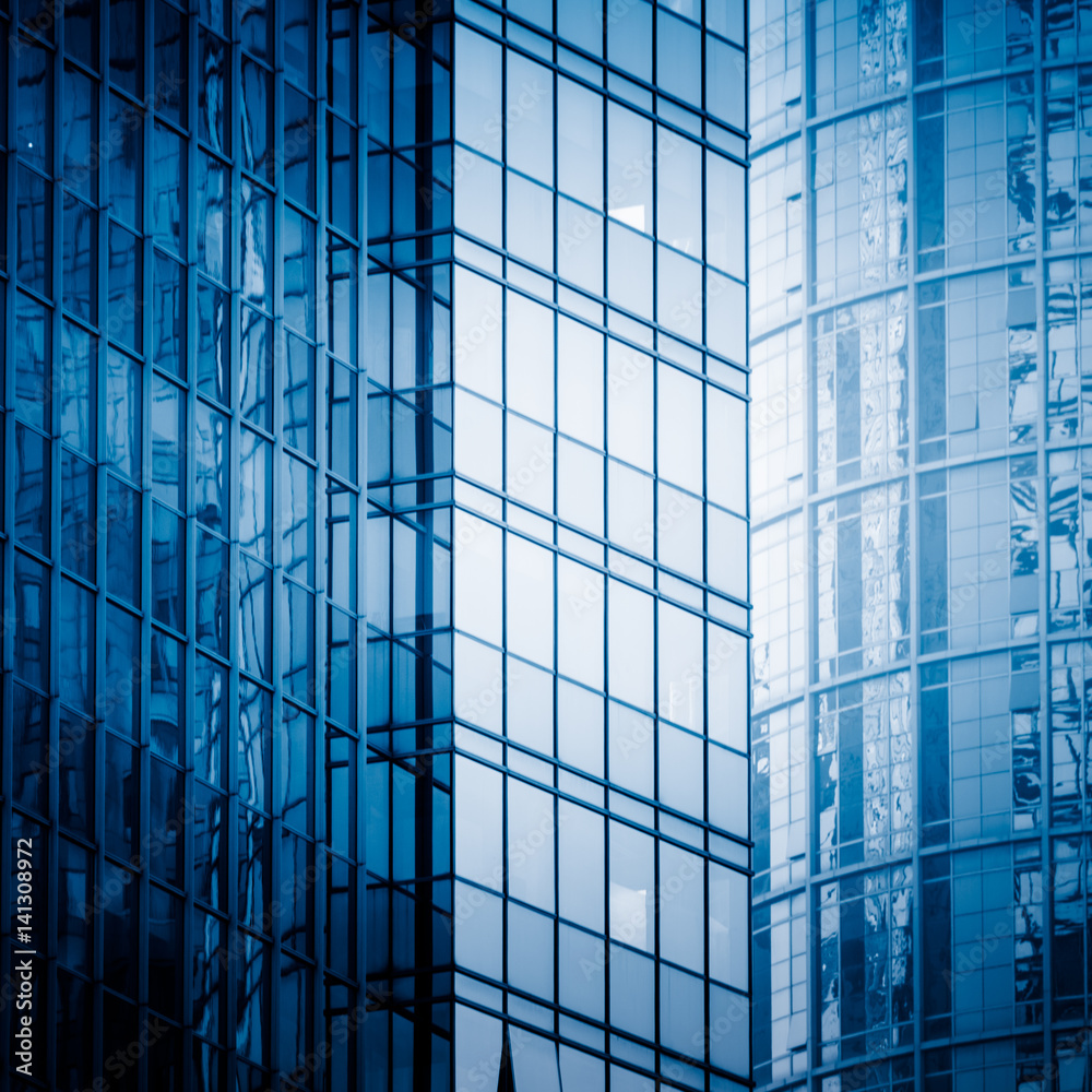 Fototapeta premium detail shot of modern architecture facade,business concepts,in city of China.