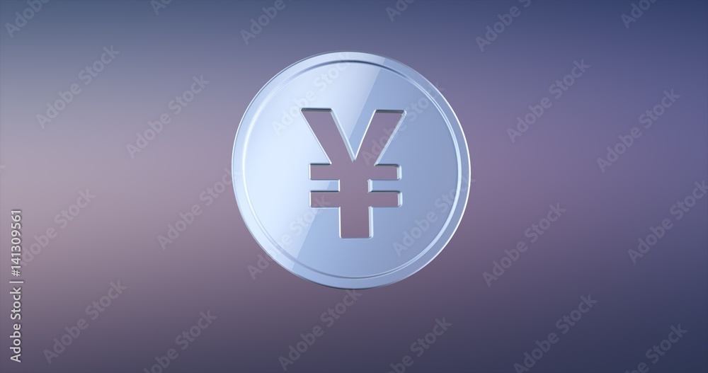 Obraz premium Coin Japanese Yen Silver 3d Icon