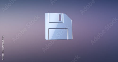 Floppy Disk Silver 3d Icon