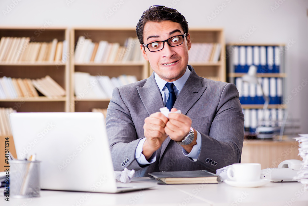 Funny businessman in the office Funny businessman in the office