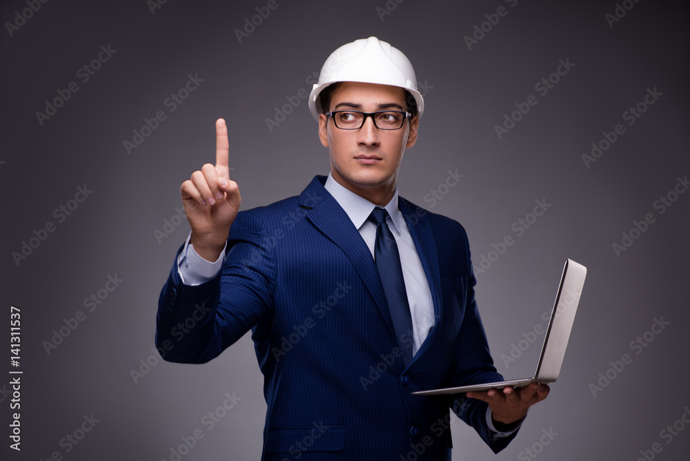 Young architect in industrial concept Young architect in industrial concept