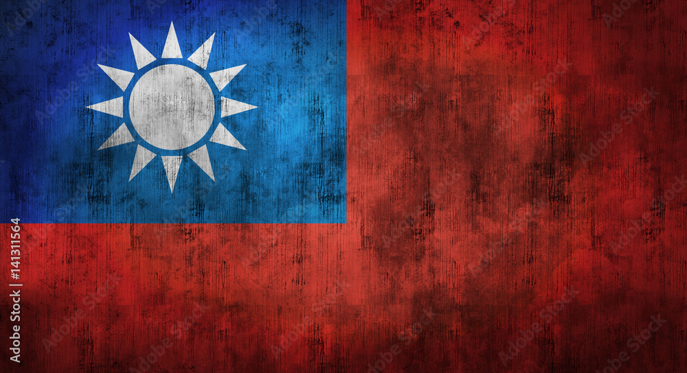 Fototapeta premium Grunge crumpled Taiwan flag. 3d rendering