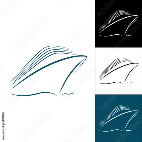 Set of cruise liner logos