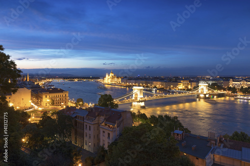 Budapest Chain Bridge and Parliament