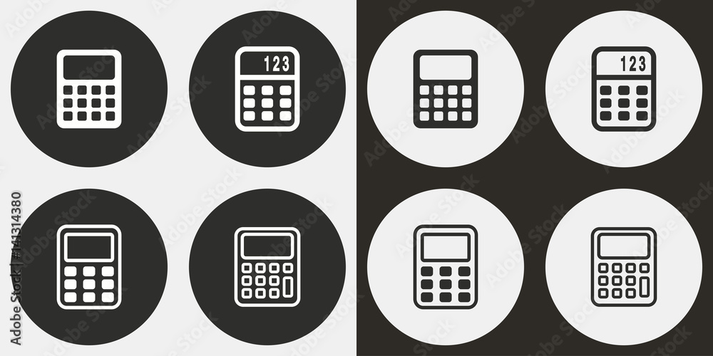 Calculator icon set. Calculator icon set.