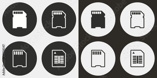Memory card icon set.