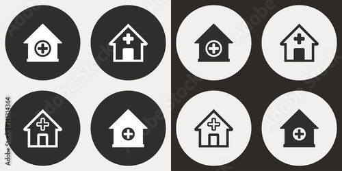 Hospital icon set.