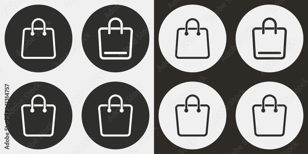 Shopping bag icon set.