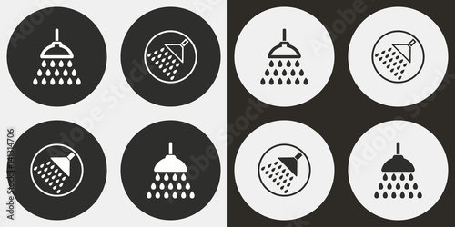 Shower icon set.
