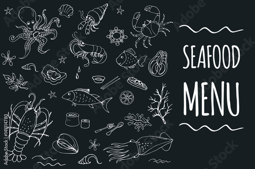 Seafood menu template page