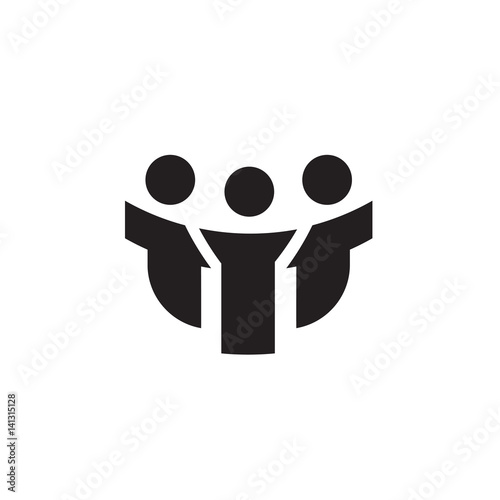 Vector icon or illustration showing friends company in one color