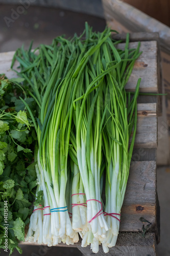 green onions on the counter