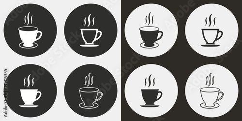 Coffee cup icon set.