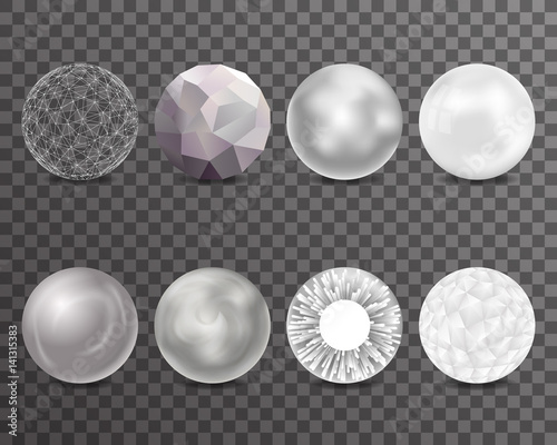 Abstract Balls Burst 3d Curl Polygonal Set Symbol Transparent Background Design Isolated Vector Illustration