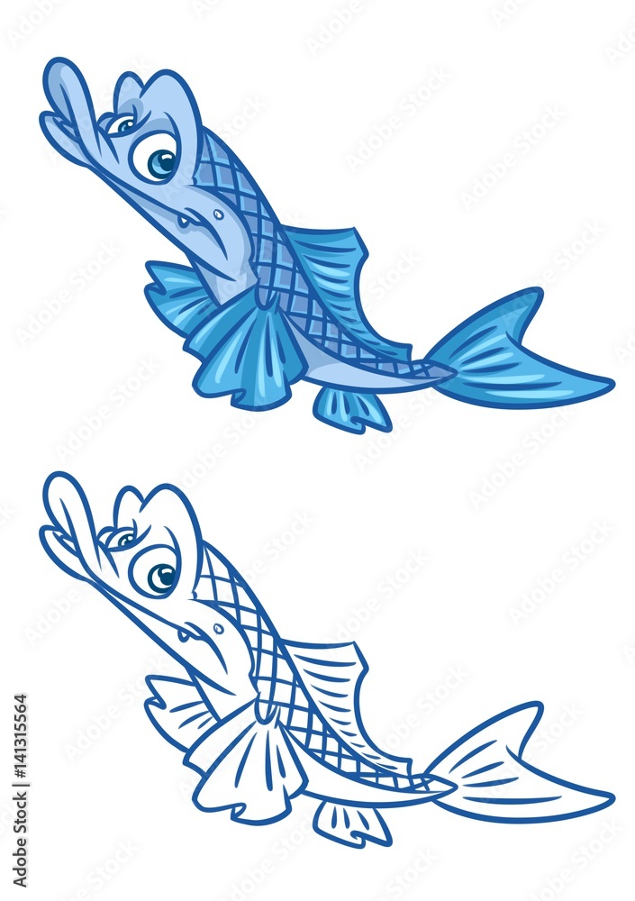 Naklejka premium fish cartoon Illustrations isolated image animal character