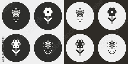 Flower icon set.