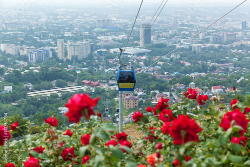 Almaty city view from Koktobe hill photo