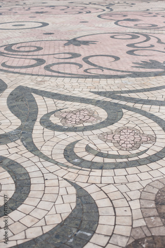 Colorful ornamental tiles floor