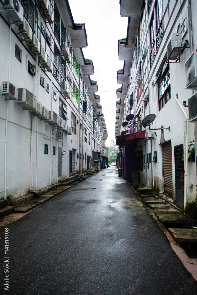 Penang, Malaysia architecture narrow streets