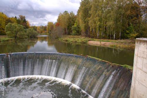 Dam on the river Lamma. Yaropolets. Moscow region. photo