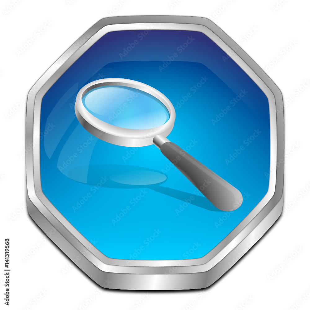 magnifying glass button - 3D illustration magnifying glass button - 3D illustration