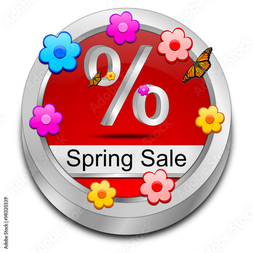 Spring Sale Button - 3D illustration