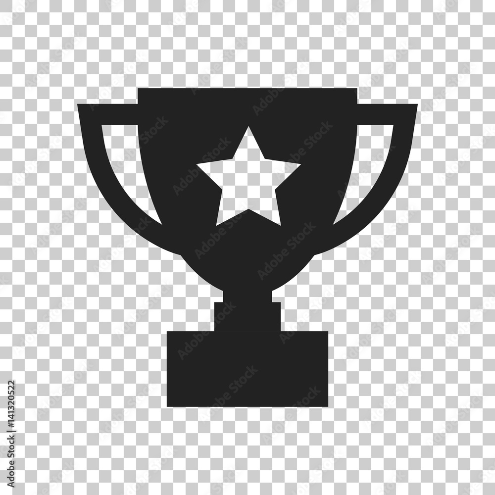 Trophy cup flat vector icon. Simple winner symbol. Black illustration isolated on isolated background. Trophy cup flat vector icon. Simple winner symbol. Black illustration isolated on isolated background.