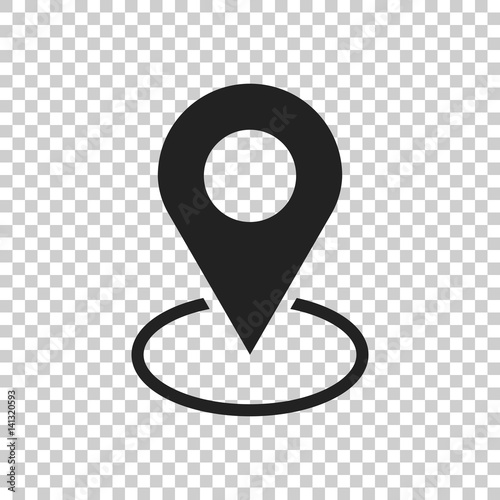 Pin icon vector. Location sign in flat style isolated on isolated background. Navigation map, gps concept.
