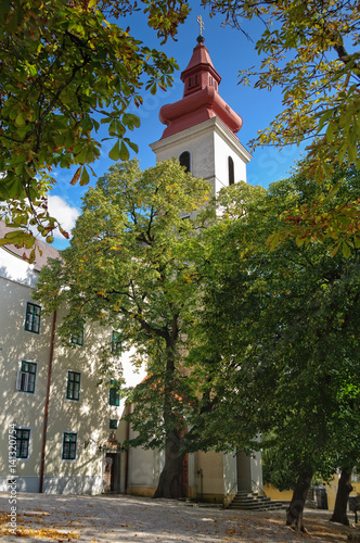 Franciscan Church and Monastery in the shade of chestnut trees - Sumeg (Sümeg), Hungary photo