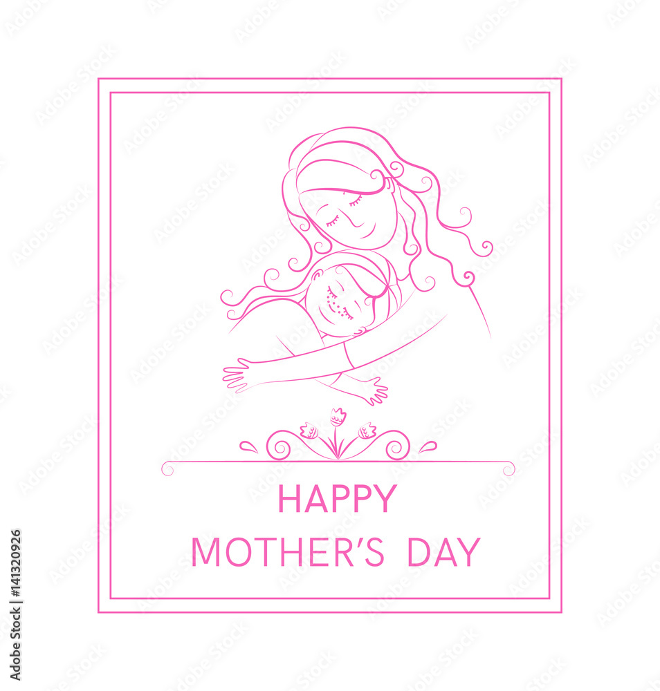Happy mother's day card. Happy mother's day card.