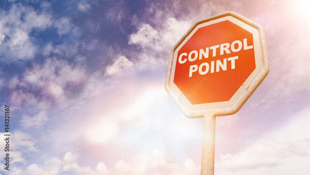 Control Point, text on red traffic sign Control Point, text on red traffic sign
