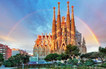 Wandcirkels Barcelona Sagrada Familia kathedraal Barcelona  © TTstudio
