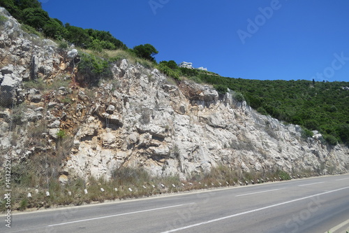 Dangerous narrow road in Bar-city, Montenegro