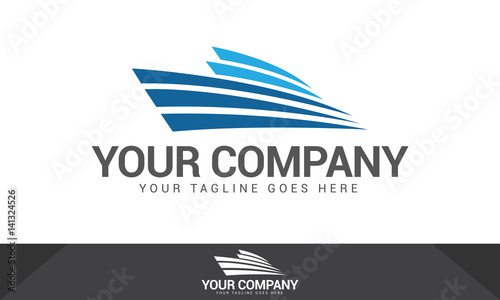 Modern ship logo design for company branding template
