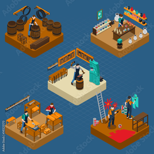 Craftsman Isometric Illustration