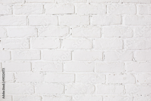 White brick wall empty space texture background for text