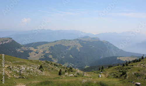 Hiking trail in the mountain Monte Baldo.Italy