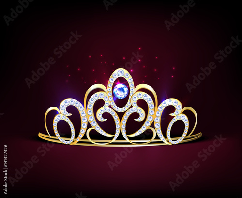 Golden Realistic Diadem Composition