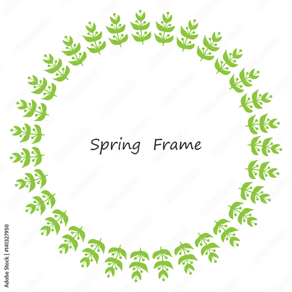 Spring frame made up of leaves
