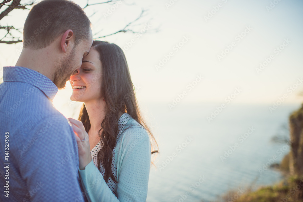 happy couple at the lake