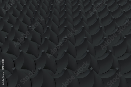 Pattern of black twisted pyramid shapes