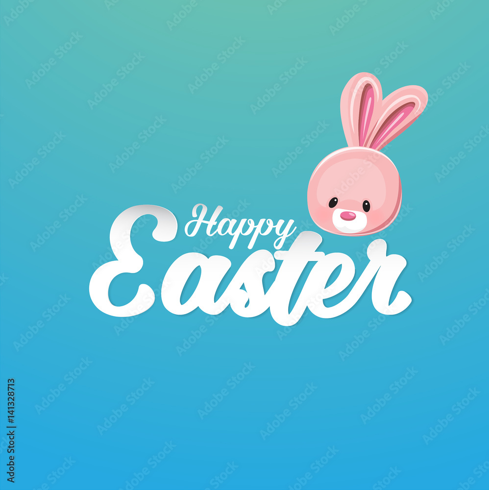 Happy Easter greeting card with rabbit Happy Easter greeting card with rabbit