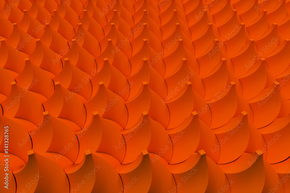 Obraz premium Pattern of orange twisted pyramid shapes