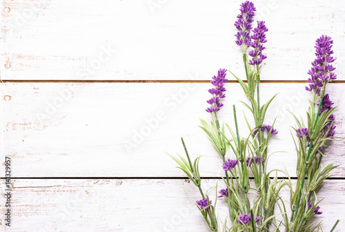 Provencal lavender on wooden background