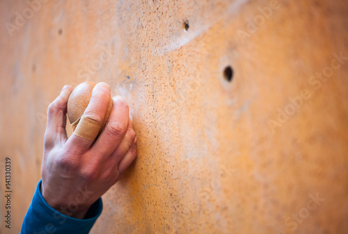 The hand of the climber.