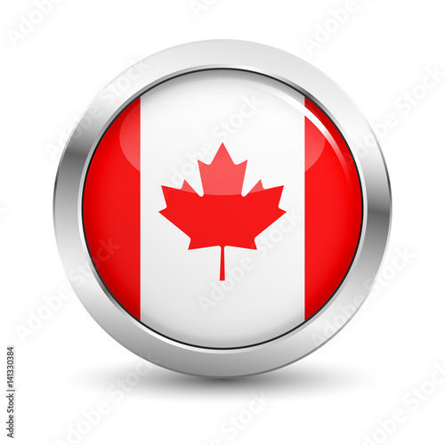 Canada Flag Icon Badge Vector Button